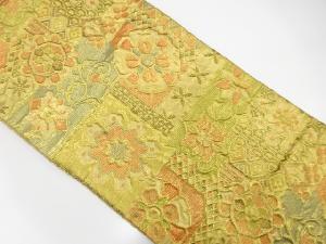 佐賀錦華紋に古典柄模様織出し袋帯